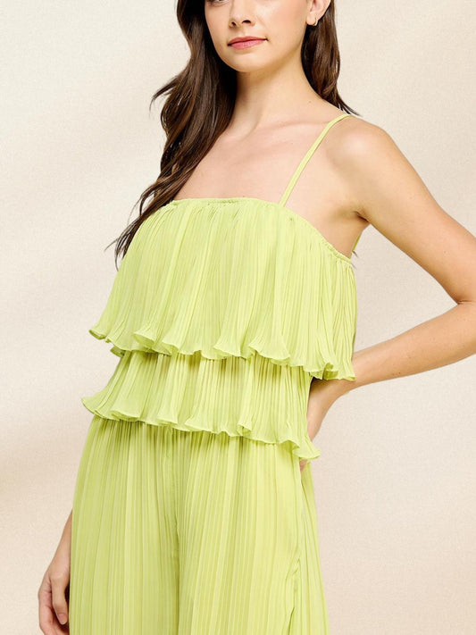 CAMI LAYERED PLEATED SET TOP
